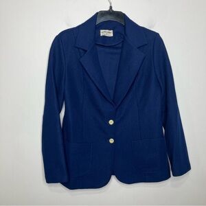 Vintage Alfred dunner navy blue double knit‎ blazer women’s